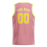 Custom Light Pink & Light Yellow Colors Design Sports Basketball Jersey