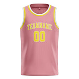Custom Light Pink & Light Yellow Colors Design Sports Basketball Jersey
