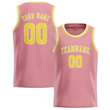 Custom Light Pink & Light Yellow Colors Design Sports Basketball Jersey