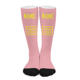 Custom Light Pink Light Yellow Knee-High Sock