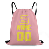 Custom Light Pink Light Yellow Drawstring Bag