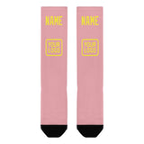 Custom Light Pink Light Yellow Knee-High Sock