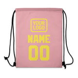 Custom Light Pink Light Yellow Drawstring Bag