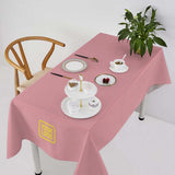 Custom Light Pink Light Yellow Square Table Cloth