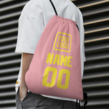Custom Light Pink Light Yellow Drawstring Bag