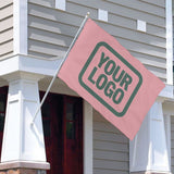 Custom Light Pink Blue Green Flag