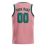 Custom Light Pink & Blue Green Colors Design Sports Basketball Jersey