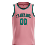 Custom Light Pink & Blue Green Colors Design Sports Basketball Jersey