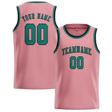 Custom Light Pink & Blue Green Colors Design Sports Basketball Jersey