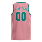 Custom Light Pink & Blue Green Colors Design Sports Basketball Jersey