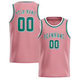 Custom Light Pink & Blue Green Colors Design Sports Basketball Jersey