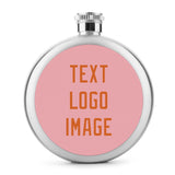 Custom Light Pink Orange Hip Flask