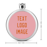 Custom Light Pink Orange Hip Flask