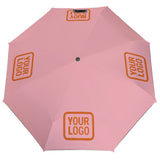 Custom Light Pink Orange Automatic Umbrella