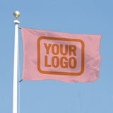 Custom Light Pink Orange Flag