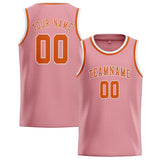 Custom Light Pink & Orange Colors Design Sports Basketball Jersey