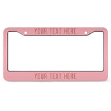 Custom Light Pink Copper Rose License Plate Frame