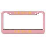 Custom Light Pink Gold License Plate Frame