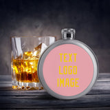 Custom Light Pink Gold Hip Flask