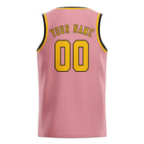 Custom Light Pink & Gold Colors Design Sports Basketball Jersey