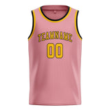 Custom Light Pink & Gold Colors Design Sports Basketball Jersey
