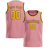 Custom Light Pink & Gold Colors Design Sports Basketball Jersey