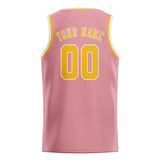 Custom Light Pink & Gold Colors Design Sports Basketball Jersey