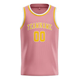 Custom Light Pink & Gold Colors Design Sports Basketball Jersey