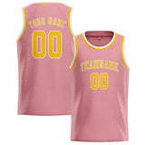 Custom Light Pink & Gold Colors Design Sports Basketball Jersey