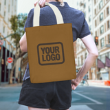 Custom Khaki Yellow Canvas Tote Bag