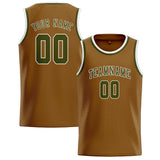 Custom Khaki & Olive Colors Design Sports Basketball Jersey
