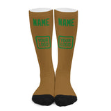 Custom Khaki Emerald Green Knee-High Sock