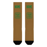 Custom Khaki Emerald Green Knee-High Sock