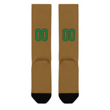 Custom Khaki Emerald Green Knee-High Sock