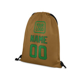 Custom Khaki Emerald Green Drawstring Bag