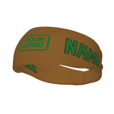 Custom Khaki Emerald Green Sports headband