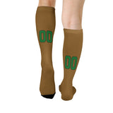 Custom Khaki Emerald Green Knee-High Sock