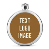 Custom Khaki Cream Hip Flask