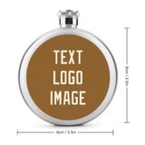 Custom Khaki Cream Hip Flask