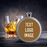 Custom Khaki Cream Hip Flask