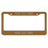Custom Khaki Gray License Plate Frame