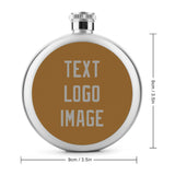 Custom Khaki Gray Hip Flask