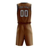 Custom Khaki Gray Basketball Set