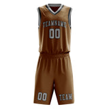 Custom Khaki Gray Basketball Set