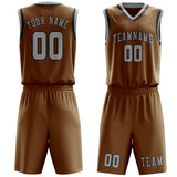 Custom Khaki Gray Basketball Set