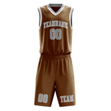 Custom Khaki Gray Basketball Set