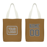 Custom Khaki Dark Grey Canvas Tote Bag