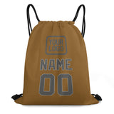 Custom Khaki Dark Grey Drawstring Bag