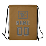 Custom Khaki Dark Grey Drawstring Bag