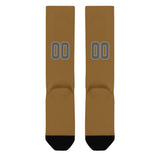 Custom Khaki Dark Grey Knee-High Sock